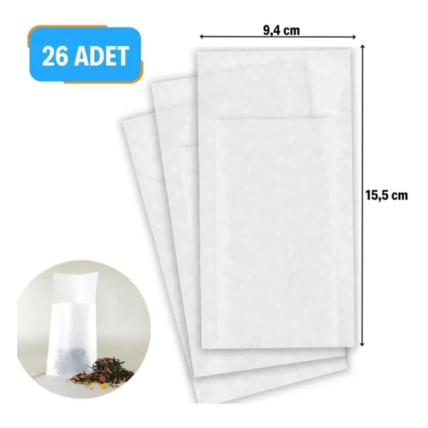 26 Adet Pratik Kullan At Çay,Bitki Çayı,Filtre Kahve Demleme Poşeti Süzgeci (5477) - Görsel 2