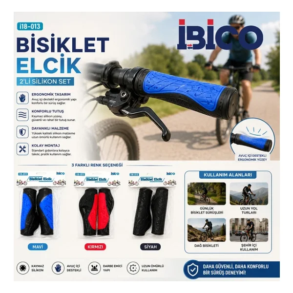 2 PCS Set Renkli - Silikon Bisiklet Elcik (5477) - Görsel 3