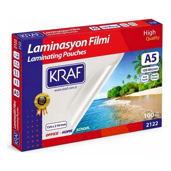 Kraf Laminasyon Filmi Parlak A5 100 Mic 100'Lü (2122) - Görsel 4
