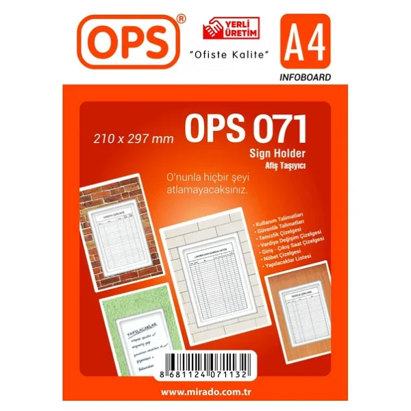 Ops Dp071 Duvar Tipi A4 Afiş Taşıyıcı - Görsel 3