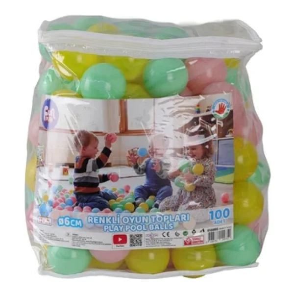 Er-6100BAG Fun Play Soft Renk Havuz Topları PVC Çantalı - Görsel 2