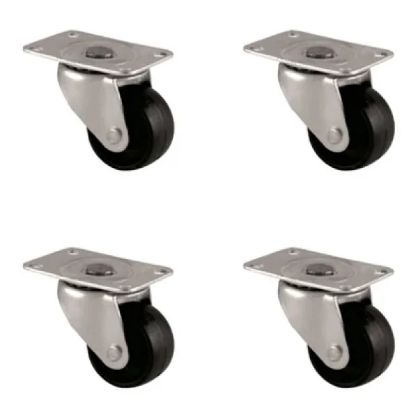 Furç Tablalı Bilyalı Teker - 28Mm - Siyah Hks232 - 4 Adet - Görsel 4