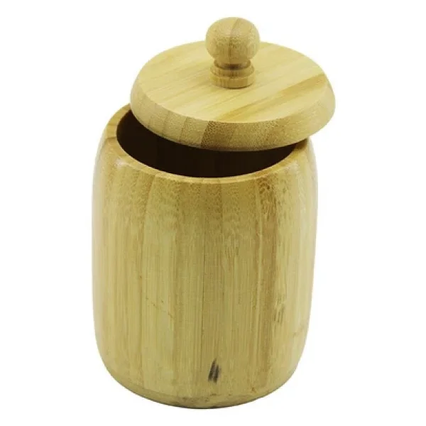No-8 Ahşap - Bambu Şekerlik Kapaklı Çap: 7.5cm Derinlik: 8.5cm - Görsel 3