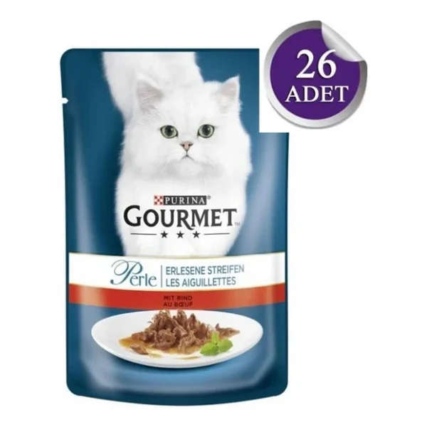 Gourmet Perle Izgara Sığır Etli 85 gr 26'lı Yetişkin Kedi Konservesi - Görsel 3