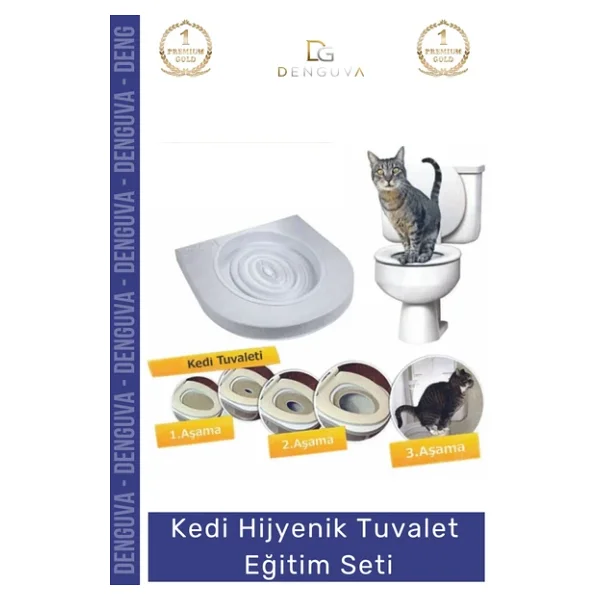 Özel Üretim Klozet Alıştırma Kapağı Kum Kabı Wc Yavru Yetişkin Kedi Hijyenik Tuvalet Eğitim Seti - Görsel 2