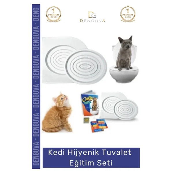 Özel Üretim Klozet Alıştırma Kapağı Kum Kabı Wc Yavru Yetişkin Kedi Hijyenik Tuvalet Eğitim Seti - Görsel 6