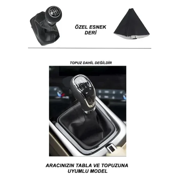 Volkwagen Polo 1/2 Uyumlu Oto,araba Vites Körüğü Siyah Dikiş - Görsel 3