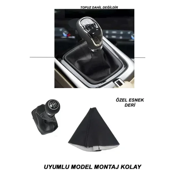 Volkwagen Polo 1/2 Uyumlu Oto,araba Vites Körüğü Siyah Dikiş - Görsel 4