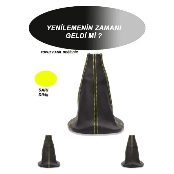 Ford Focus 05-12 Uyumlu Oto,araç Vites Körüğü Sarı Dikiş - Görsel 2
