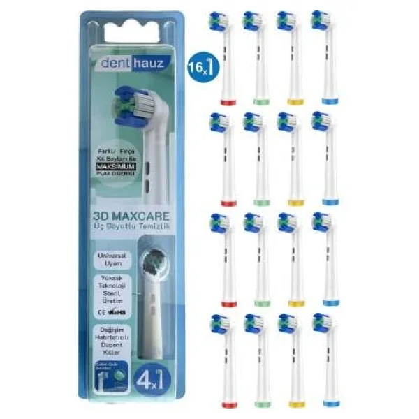 3D Maxcare - 3 Boyutlu Temiizlik Oral B Şarjlı Diş Fırçası Yedek Başlığı - 16 Adet Yedek Başlık - Görsel 8