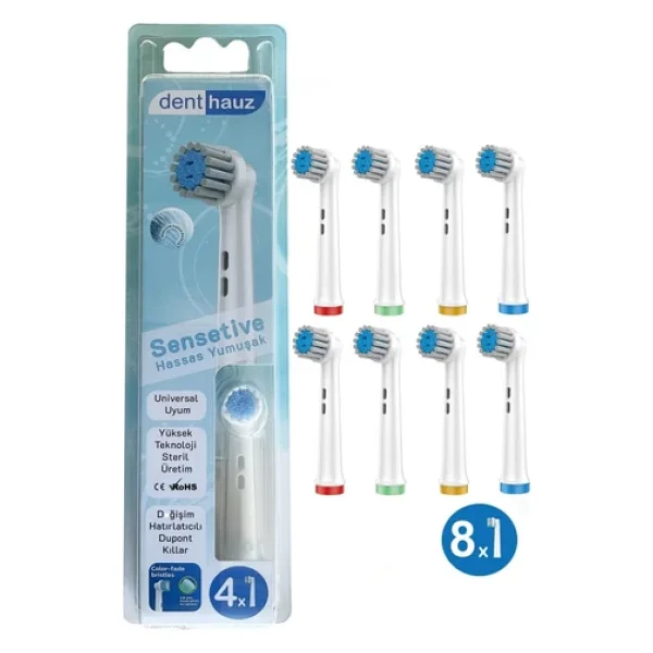 Sensetive - Ekstra Yumuşak Oral B Şarjlı Diş Fırçası Yedek Başlığı - 8 Adet Yedek Başlık - Görsel 9