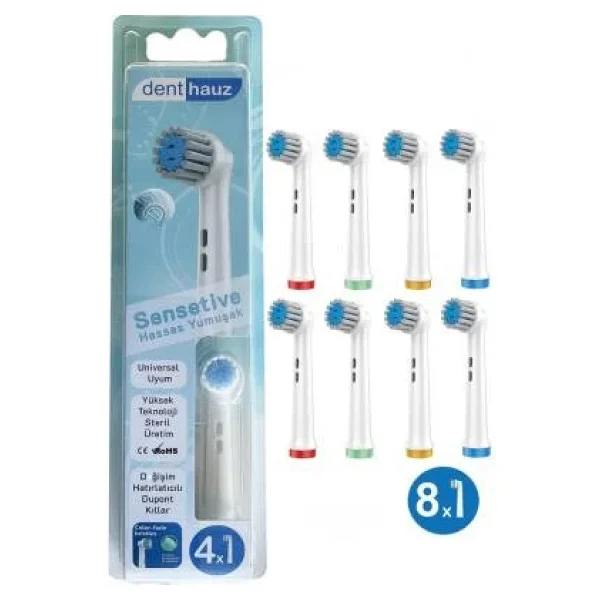 Sensetive - Ekstra Yumuşak Oral B Şarjlı Diş Fırçası Yedek Başlığı - 8 Adet Yedek Başlık - Görsel 8