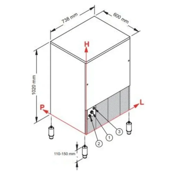 Brema 82 kg/gün Hazneli Ticari Küp Buz Makinesi - CB 840 A HC B-QUBE - Görsel 7