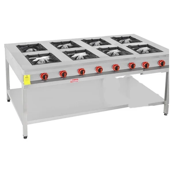 Himaksan Endüstriyel 200 X 100 Cm Doğalgazlı Taban Raflı 8 Gözlü Ocak - Görsel 5