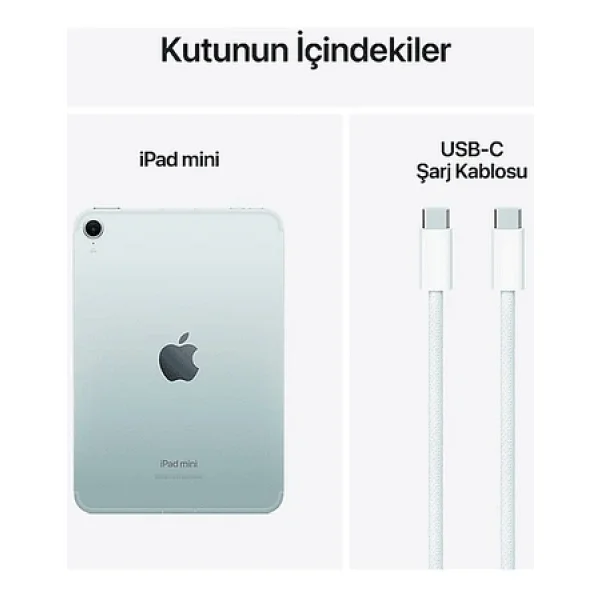 iPad Mini 7. Nesil Wi-Fi + Cellular 512 GB 8.3" MYHD3TU/A Mavi Tablet - Görsel 6