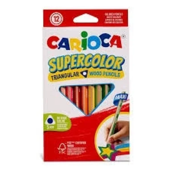 Carioca Supercolor Maxi Üçgen 12'li Kuru Boya Seti - Görsel 5