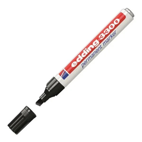 Edding 3300 Kesik Uçlu Siyah Permanent Marker Kalem - Görsel 4
