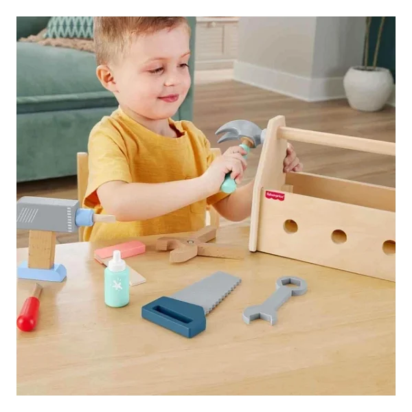 Fisher Price Ahşap Tamir Kutusu Seti HYG50 - Görsel 3