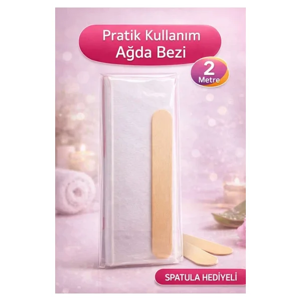 Biowet Ağda Bezi 2 Metre Spatula Hediyeli Epilasyon Bezi Dayanıklı Tüy Dökme Bezi 2'li Paket - Görsel 3