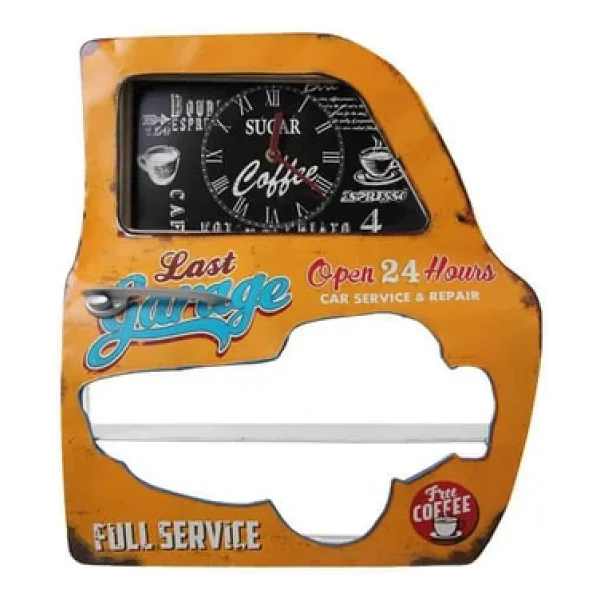 Dekoratif Garage Temalı Sarı Araba Kapısı Araba Kapısı Duvar Rafı - Görsel 4