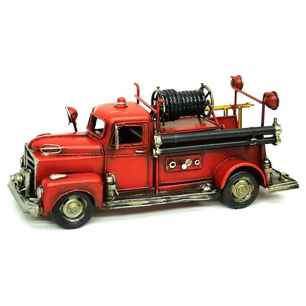 Dekoratif Metal İtfaiye Aracı Kumbara Ve Çerçeveli Hediyelik - Görsel 8