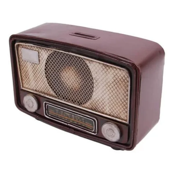 Dekoratif Metal Radyo Kumbaralı Vintage Hediyelik - Görsel 6