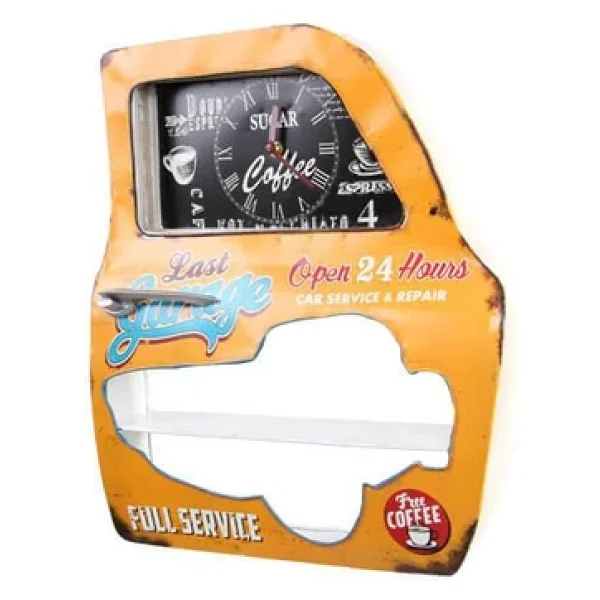 Dekoratif Garage Temalı Sarı Araba Kapısı Araba Kapısı Duvar Rafı - Görsel 5
