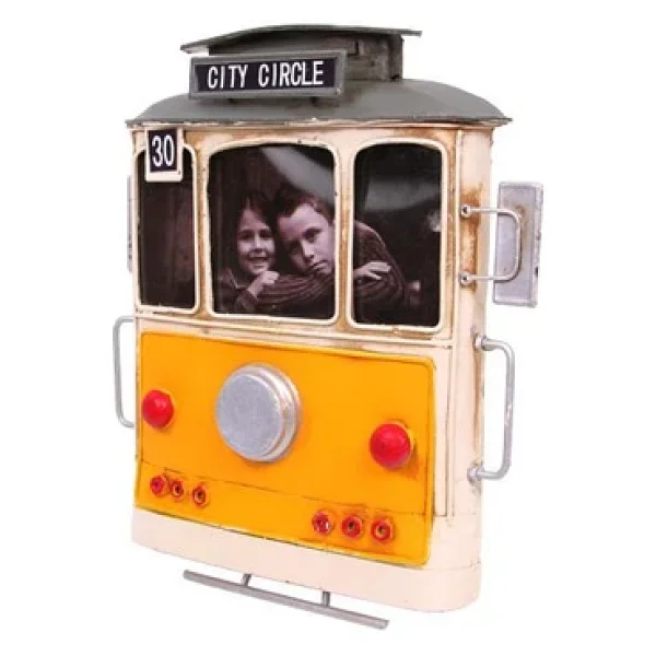 Dekoratif Metal Çerçeve Tramvay Temalı Vintage Hediyelik - Görsel 6