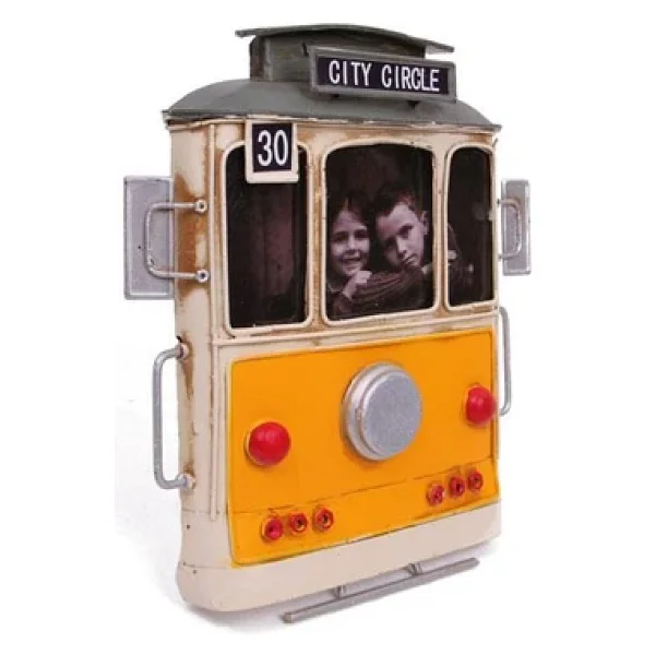 Dekoratif Metal Çerçeve Tramvay Temalı Vintage Hediyelik - Görsel 5
