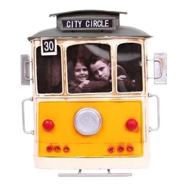 Dekoratif Metal Çerçeve Tramvay Temalı Vintage Hediyelik - Görsel 4