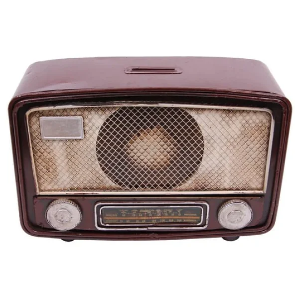 Dekoratif Metal Radyo Kumbaralı Vintage Hediyelik - Görsel 4