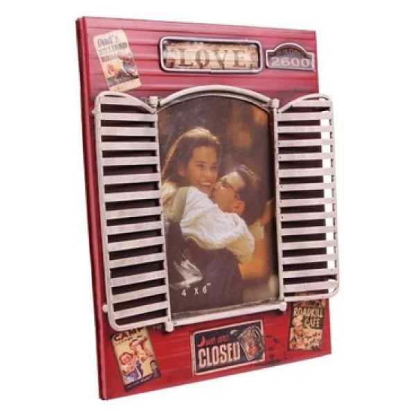 Dekoratif Metal Çerçeve Panjur Temalı Vintage Hediyelik - Görsel 5