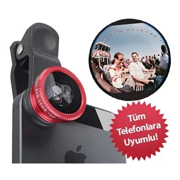 Balık Gözü Cep Telefonu Lensi (Tüm Modellere Uyumlu) - Görsel 4