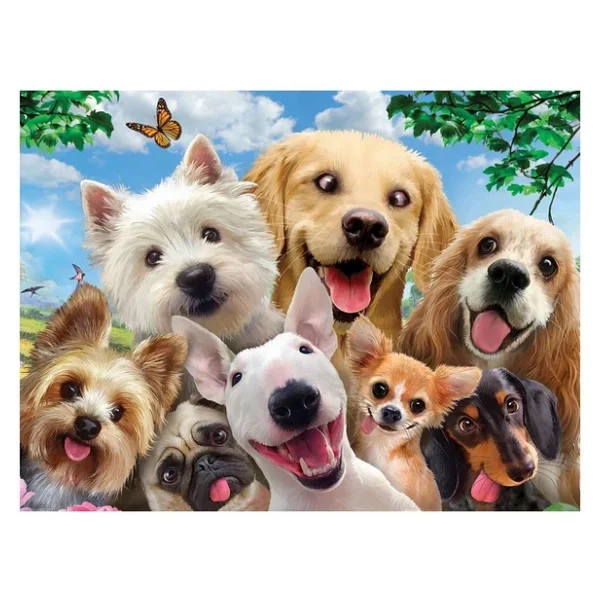 Prime 3D Köpek ve Kedi Selfie Çift Taraflı 100 Parça Puzzle 15052 - Görsel 2
