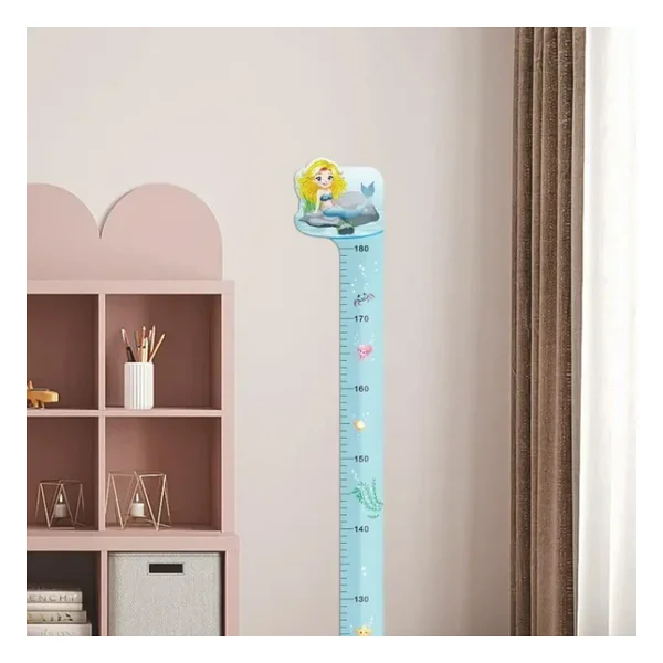 Sevimli Sarı Zürafa Yeşil Dinazor Deniz Kızı Roket Ağaç Boy Ölçüsü Sticker - Görsel 4