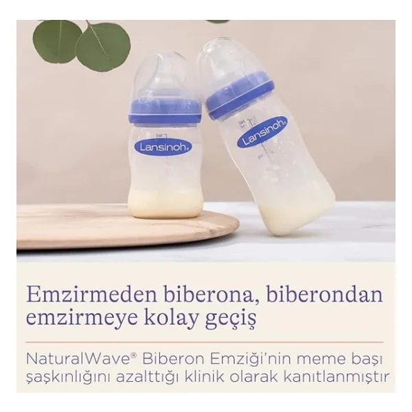 Lansinoh Natural Wave Biberon Ve Biberon Emziği 240 Ml - Görsel 2