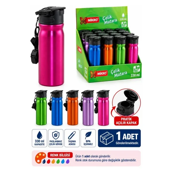 Mikro MT-2850 500 ml Çelik Matara - Görsel 3