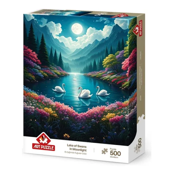 Art Puzzle Ay Işığında Kuğular Gölü 500 Parça Puzzle 40509 - Görsel 3