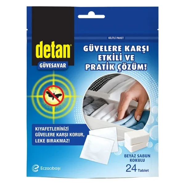 Detan Beyaz Sabun Kokulu Güvesavar Tablet 24 Adet 4 Adet - Görsel 3