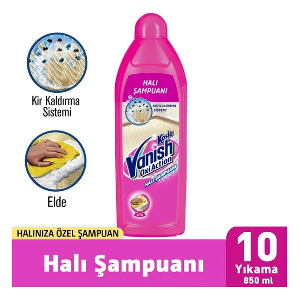 Vanish Kosla Zorlu Lekelere Özel Leke Çıkarıcı Halı Yıkama Şampuanı 850 ml - Görsel 2
