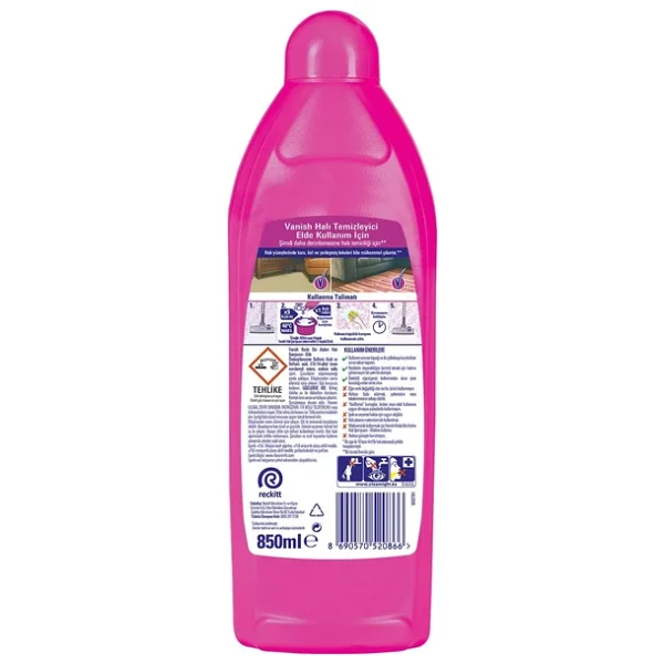Vanish Kosla Zorlu Lekelere Özel Leke Çıkarıcı Halı Yıkama Şampuanı 850 ml - Görsel 8