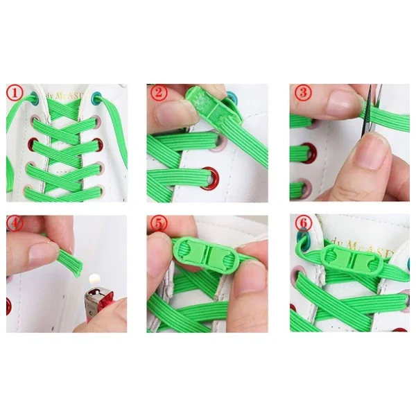 ipekbazaar Takbırak Lastikli Ayakkabı Bağcığı, Bağlanmayan Akıllı Bağcık, Beyaz - Görsel 4