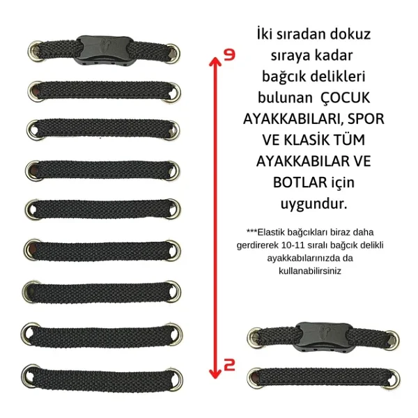 ipekbazaar Takbırak Lastikli Ayakkabı Bağcığı, Bağlanmayan Akıllı Bağcık, Beyaz - Görsel 3