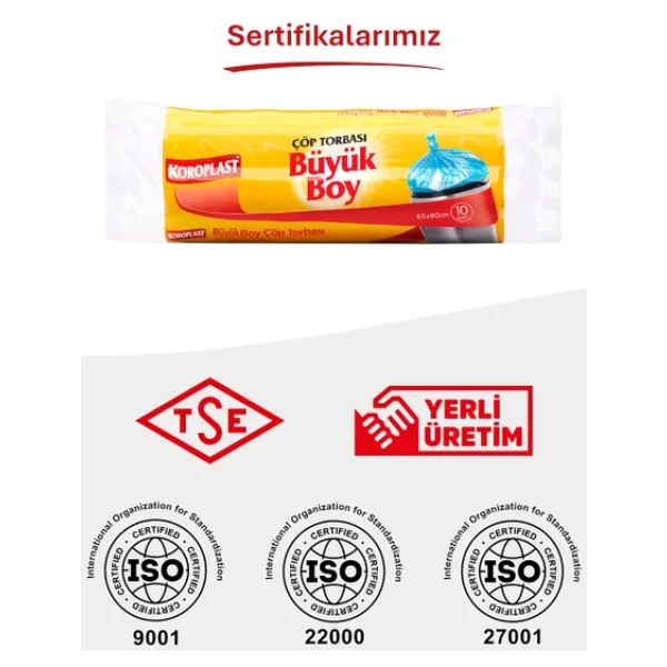 Koroplast Orta Boy 40'lı Çöp Torbası 55x57 cm (1 x 40 Adet) - Görsel 3