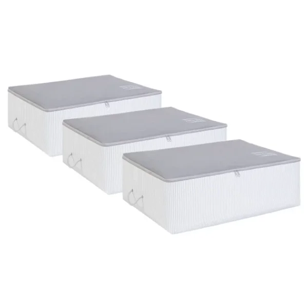 Ocean Home Textile 3lü Büyük Boy Gri Renk Stuff & Things Baza Altı Hurç Set - Görsel 3