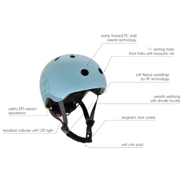Scoot & Ride Unisex_Adult bisiklet kaskı Bisiklet Kask, Çelik, 45 51 cm kadar - Görsel 4