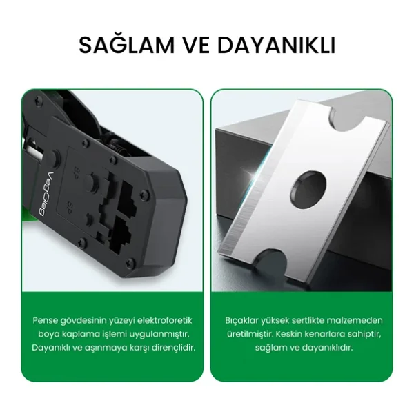 VegGieg RJ45 Ethernet RJ11 Telefon Soket Jack Sıkma Pensesi - Görsel 8