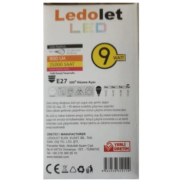 Ledolet 9 W E27 Dımmerlı Uzaktan Kumandalı Rgb LED Ampul - Görsel 4