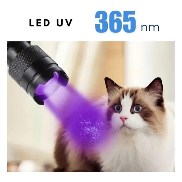 UV-102 Ultraviyole Mor Işık Fener, 365 Nm Uv El Feneri, Tırnak Oje Kurutucu, Değerli Taş Tespiti - Görsel 5
