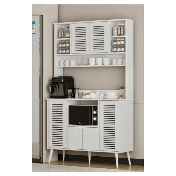 melura home 120 Cm Kahve Ünitesi - Kahve Köşesi Panjur Kapak %100 Mdf Çok Amaçlı Dolap - Görsel 5